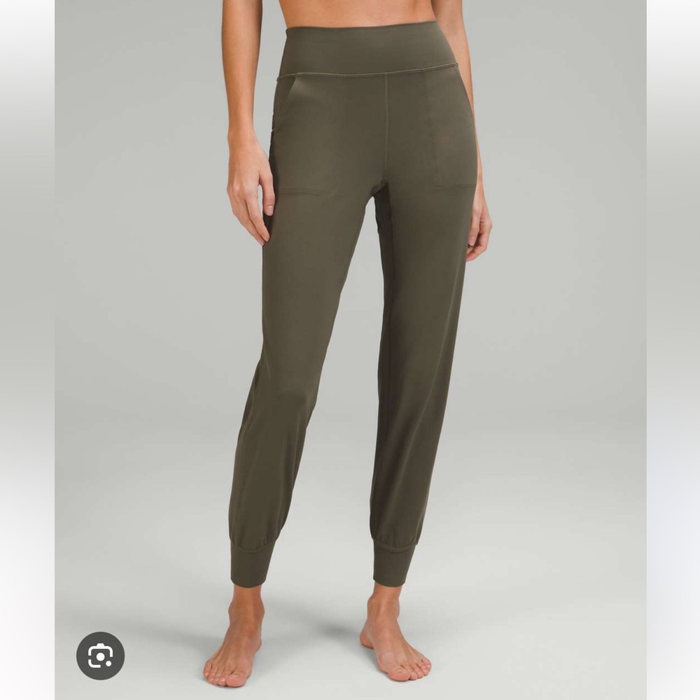 High-Waist Olive Track Joggers